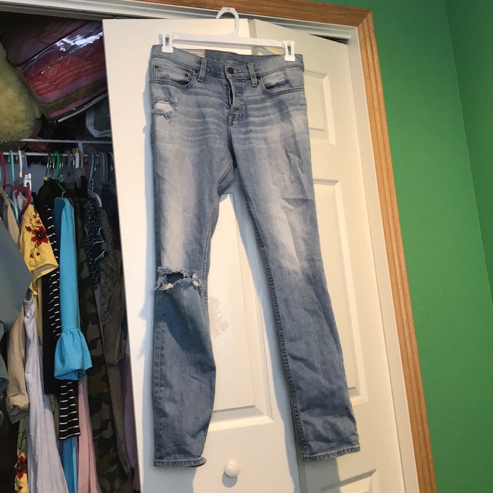 Faded blue skinny jeans- Hollister